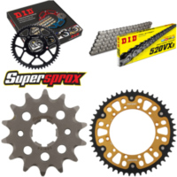 Kettensatz Stealth gold für: KAWASAKI KX250 94-96 14-49-112 DID520VX3 Endlos