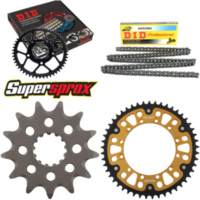 Kettensatz Stealth gold für: KAWASAKI KX250 02-04 13-49-114 DID520NZ Clip