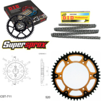 Chain Kit Stealth gold for: HUSQVARNA SM125 S 00-06 14-49-114 DID520NZ Clip