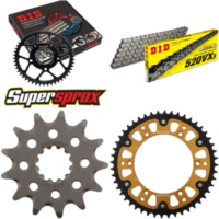 Chain Kit Stealth gold for: HUSQVARNA WRE125 08-13/WR300 13-48-112 DID520VX3 Clip