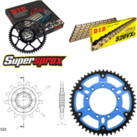 Kettensatz Stealth blau TM Cross 400 02-10/SMF400 F 13-50-116 DID520VX3(G&B) Clip