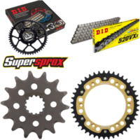 Kettensatz Stealth gold für: SUZUKI DR350 S 90-93 14-43-108 DID520VX3 Endlos