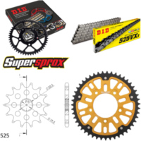Chain Kit Stealth gold for: SUZUKI GSF400 Bandit 91-92 14-47-114 DID525VX3 rivet