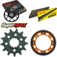 Kettensatz Stealth orange für: KTM SX85 17``/14`` 18- 13-46-120 DID428VX Niet