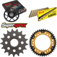 Kettensatz Stealth gold für: KTM Adventure 950 LC8 03-05/ 17-42-118 DID525VX3(G&B) Endlos