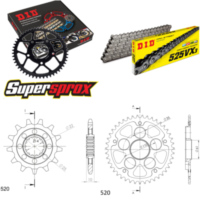 Chain Kit Stealth black for: MV Agusta F4 750 99-02/F4 14-43-110 DID525VX3 endless
