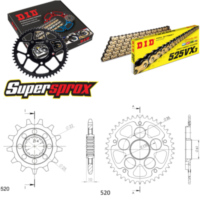 Chain Kit Stealth black for: MV Agusta F4 750 99-02/F4 14-43-110 DID525VX3(G&B) rivet