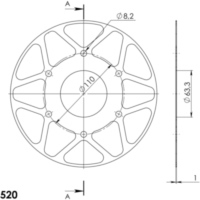 Edge-Disc Supersprox 520/45t orange ACD90545ORG