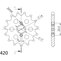 Front Sprocket Supersprox 420/15t 49102-15