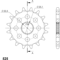 Front Sprocket Supersprox 525/17t 88803-17