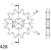 Front Sprocket Supersprox 428/12t 28200-11