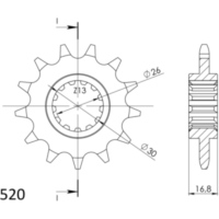 Front Sprocket Supersprox 520/13t 20608-13