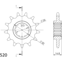 Front Sprocket Supersprox 520/14t 20608-14