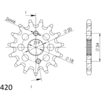 Front Sprocket Supersprox 420/14t 20211-14