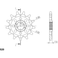 Front Sprocket Supersprox 520/12t 20208-12