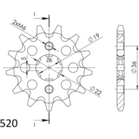 Front Sprocket Supersprox 520/14t 20313-14