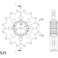 Front Sprocket Supersprox 525/14t 20612-14