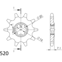 Front Sprocket Supersprox 520/10t 22104-10