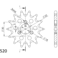 Front Sprocket Supersprox 520/14t 24201-14