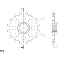 Silent Front Sprocket Supersprox 525/15t 24508S15