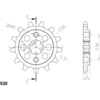 Front Sprocket Supersprox 520/13t 21300-13