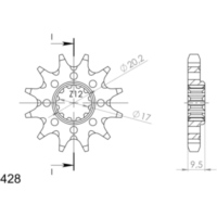 Front Sprocket Supersprox 428/12t 73203-12