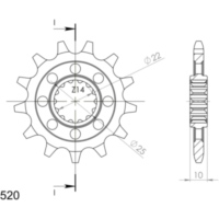 Front Sprocket Supersprox 520/13t 20250-13