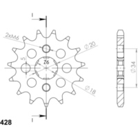 Front Sprocket Supersprox 428/17t 49300-17