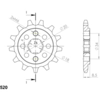 Front Sprocket Supersprox 520/13t 20317-13