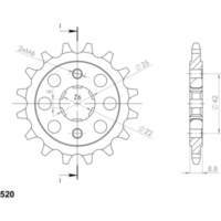 Front Sprocket Supersprox 520/15t 20401-15