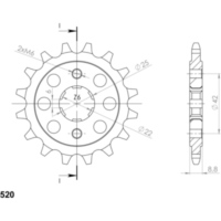 Front Sprocket Supersprox 520/16t 20401-16