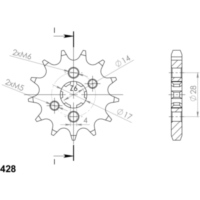 Front Sprocket Supersprox 428/13t 61202-13