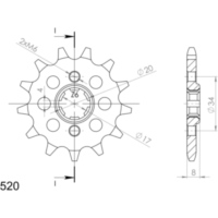 Front Sprocket Supersprox 520/14t 20306-14