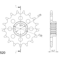 Front Sprocket Supersprox 520/16t 20604-16
