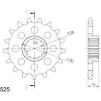 Front Sprocket Supersprox 525/14t 20605-14