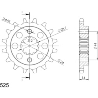 Front Sprocket Supersprox 525/15t 20606-15