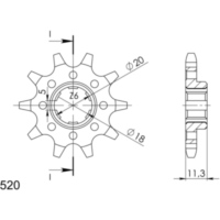 Front Sprocket Supersprox 520/10t 79302-10