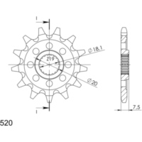 Front Sprocket Supersprox 520/12t 20206-12