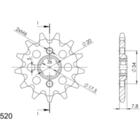 Front Sprocket Supersprox 520/15t 20305-15