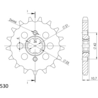 Front Sprocket Supersprox 530/16t 20505-16