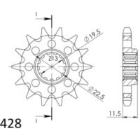 Front Sprocket Supersprox 428/15t 22201-15