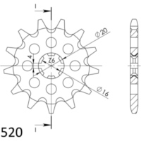 Front Sprocket Supersprox 520/13t 20421-13