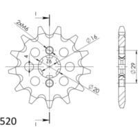 Front Sprocket Supersprox 520/13t 30200-13