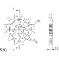 Front Sprocket Supersprox 520/14t 22203-14