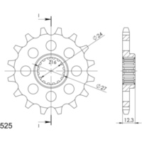 Front Sprocket Supersprox 525/16t 22911-16