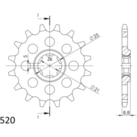 Front Sprocket Supersprox 520/15t 24302-15