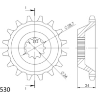 Front Sprocket Supersprox 530/15t 24806-15