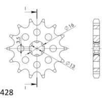 Front Sprocket Supersprox 428/13t 21102-13