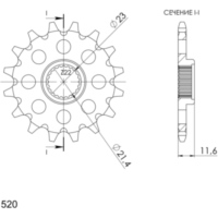 Front Sprocket Supersprox 520/14t 21307-14