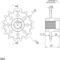 Front Sprocket Supersprox 520/17t 94114-17